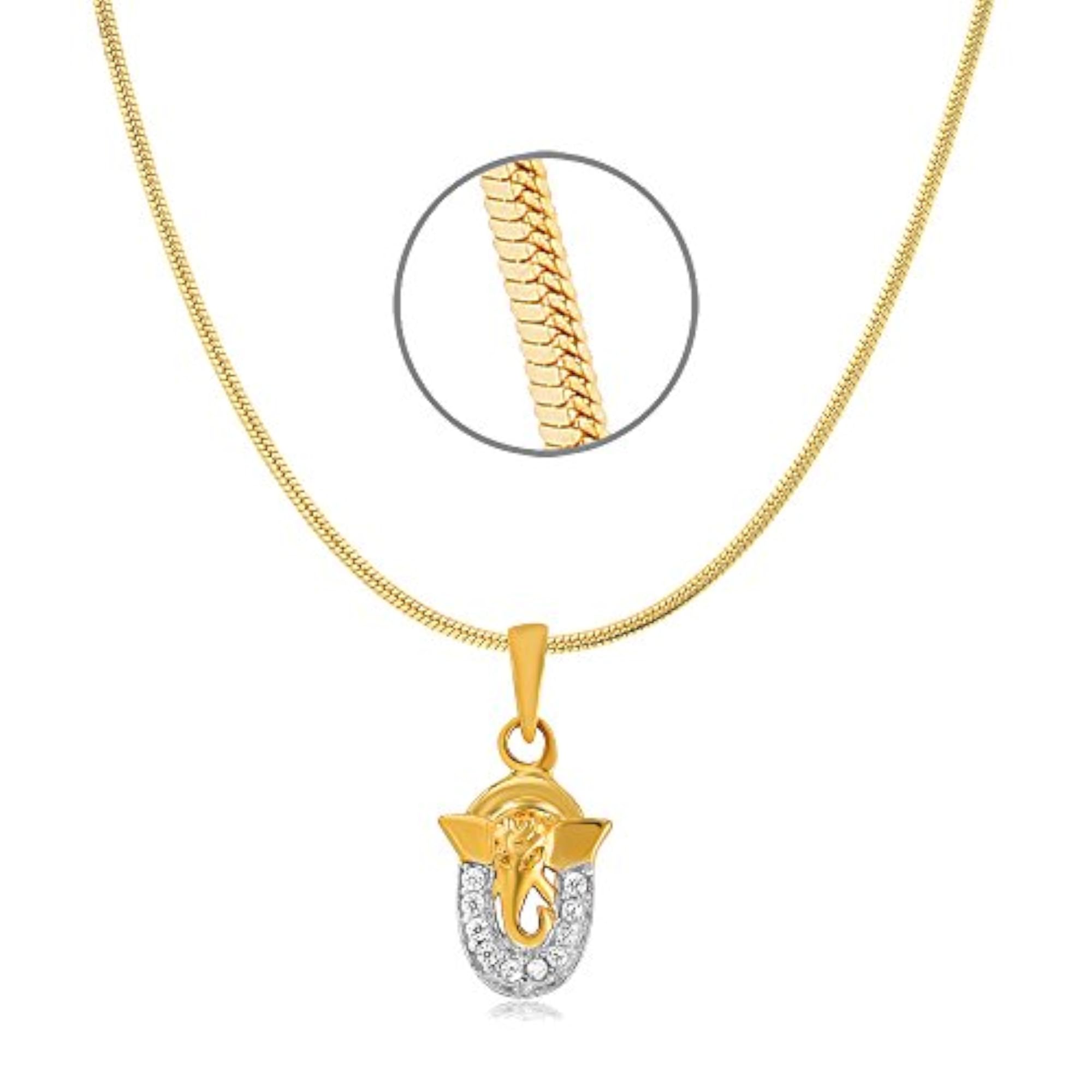 Vinayaka Pendant Necklace Gold Plated Hindu Religious Jewelry Gift